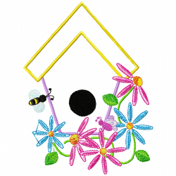 Bird Houses Embroidery Design 7 Bird Houses Embroidery Design 7